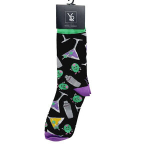Yo Sox Socks Crew Men Women Martini Shaker Olive Glass Vodka Vermouth Gin Onion
